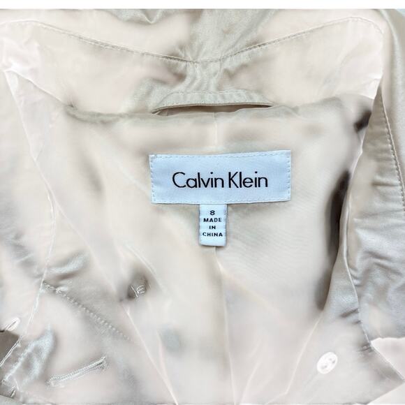 Calvin Klein Women’s Beige Trench Coat Size 8 | Detachable Hood | Lined - Picture 6 of 7
